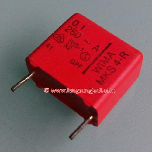 0.1uF 250VAC-X2 Wima MKS 4R polyester capacitor
